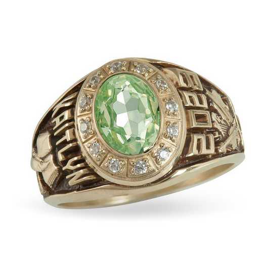 Women's Large Class Ring with Birthstone and CZ or Diamonds: Stylist Prestige